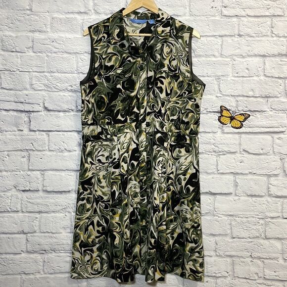 Simply Vera Vera Wang Marble Print A-line Sleeveless Dress Size Extra Large - Picture 2 of 14